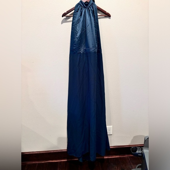 AFTER SIX 6834 HIGH NECK HALTER 2 TONE GOWN, size 24W, Evergreen, Holidays Event - Picture 2 of 11